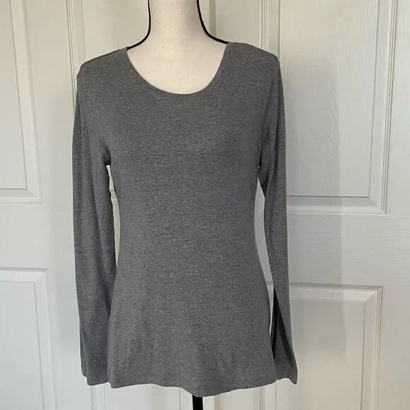 Banana Republic Long Sleeve Crewneck Cotton Blend T-Shirt, Medium - Picture 6 of 9